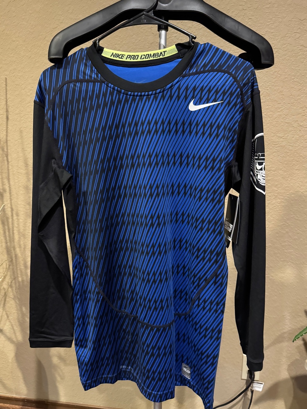 Nike Pro Combat Blue & Black Compression Top